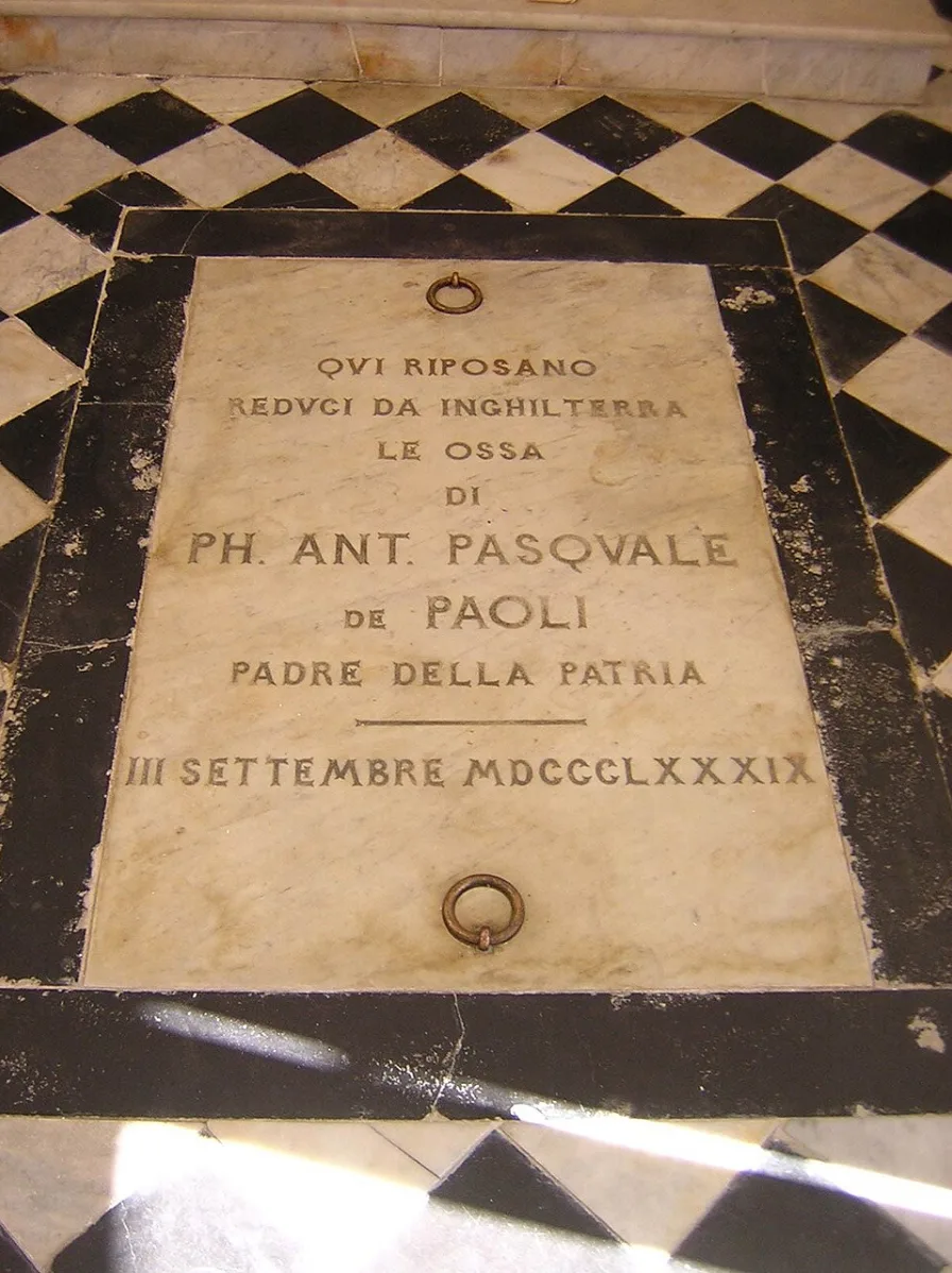 Pasquale Paoli's tomb in Morosaglia; his bones were brought back from England in 1889 (Piero Montesacro/Wikimedia Commons)