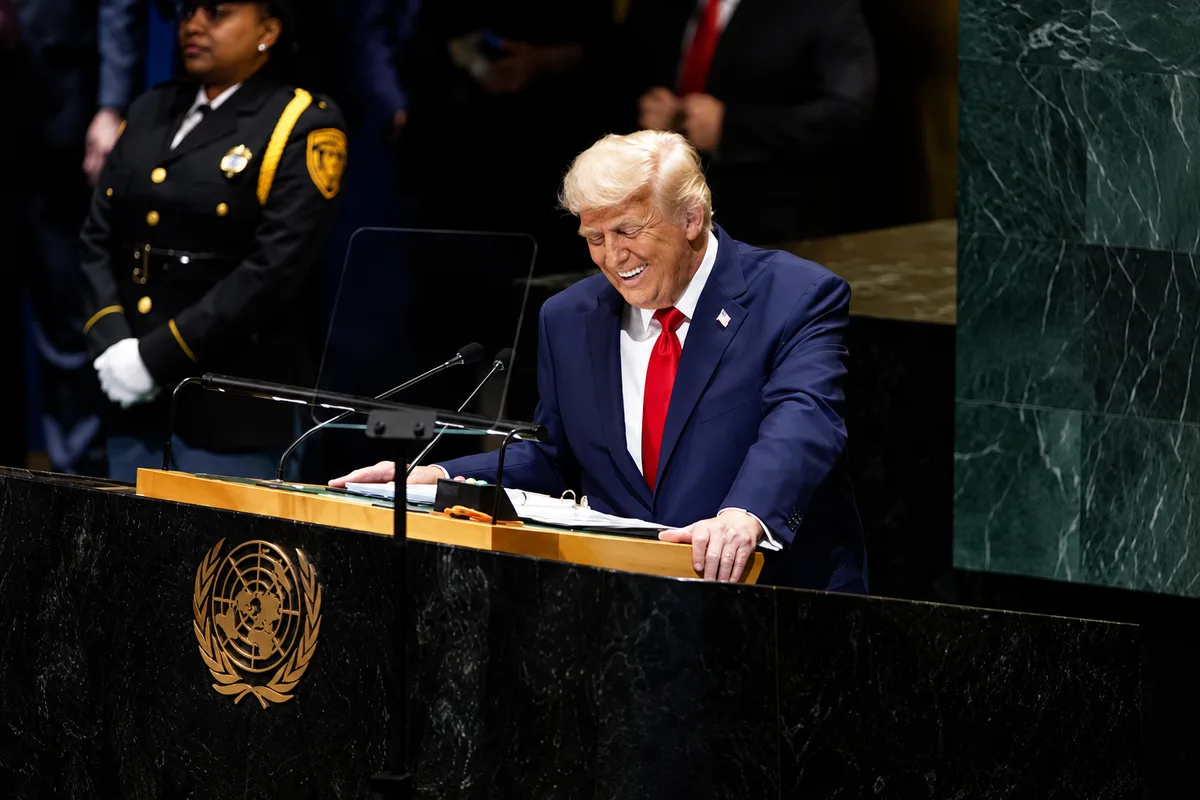 President Donald Trump speaks during the 80th session of the UN General Assembly at the United Nations headquarters.﻿ (Somodevilla/Getty Images)
