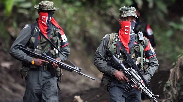 Members of the ELN guerrilla group in Colombia (Daniel Munoz/AFP)