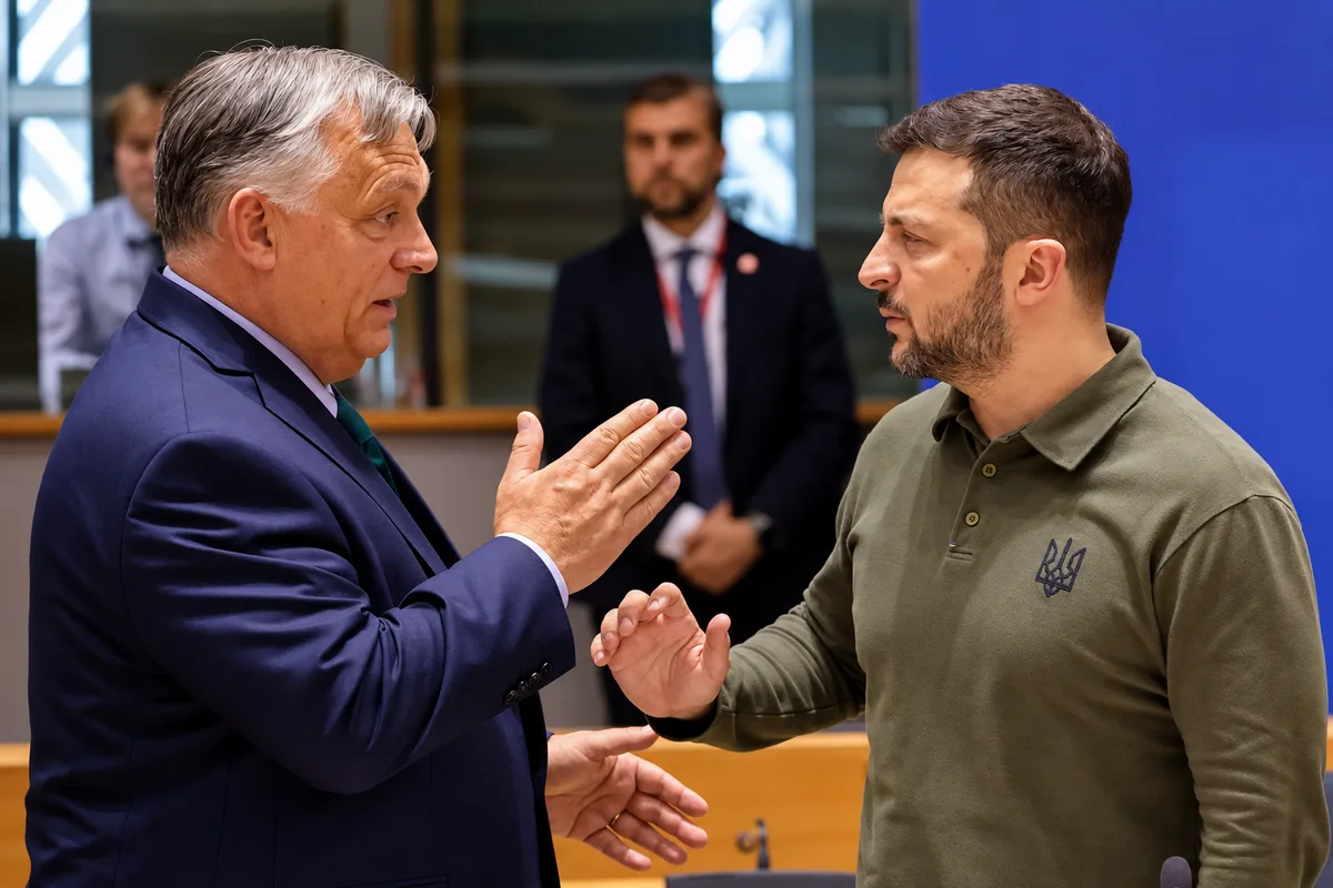 Former Hungarian Prime Minister Viktor Orbán with Ukrainian President Volodymyr Zelensky in 2024 (Ludovic Marin/AFP)