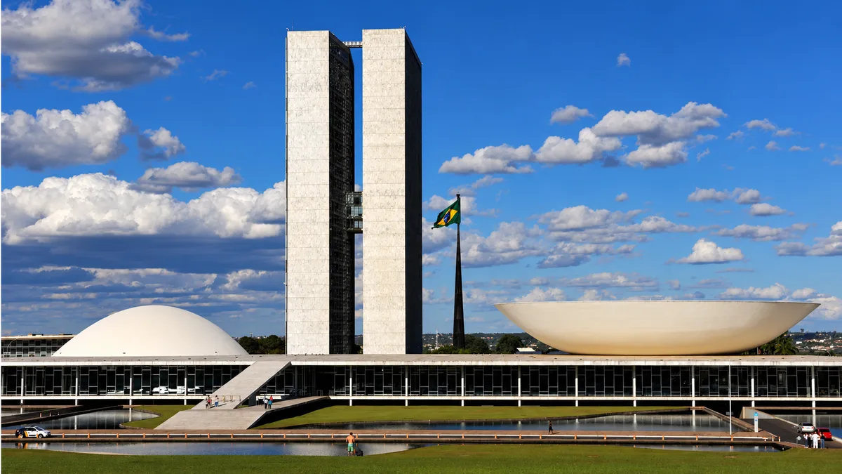 Brazil's National Congress building in Brasília, including the Federal Senate and Chamber of Deputies (PSA Parliaments).