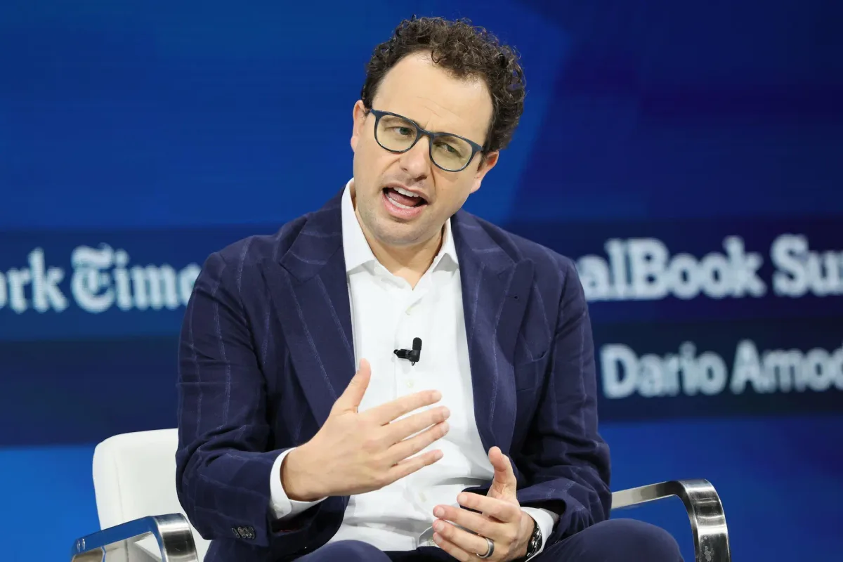 Anthropic CEO Dario Amodei says he is concerned over his own AI's development (Getty Images).