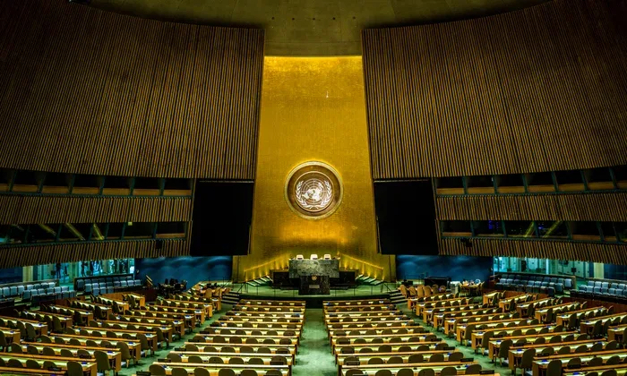 The empty chamber of the General Assembly at the United Nations (Phil Roeder/Getty Images)